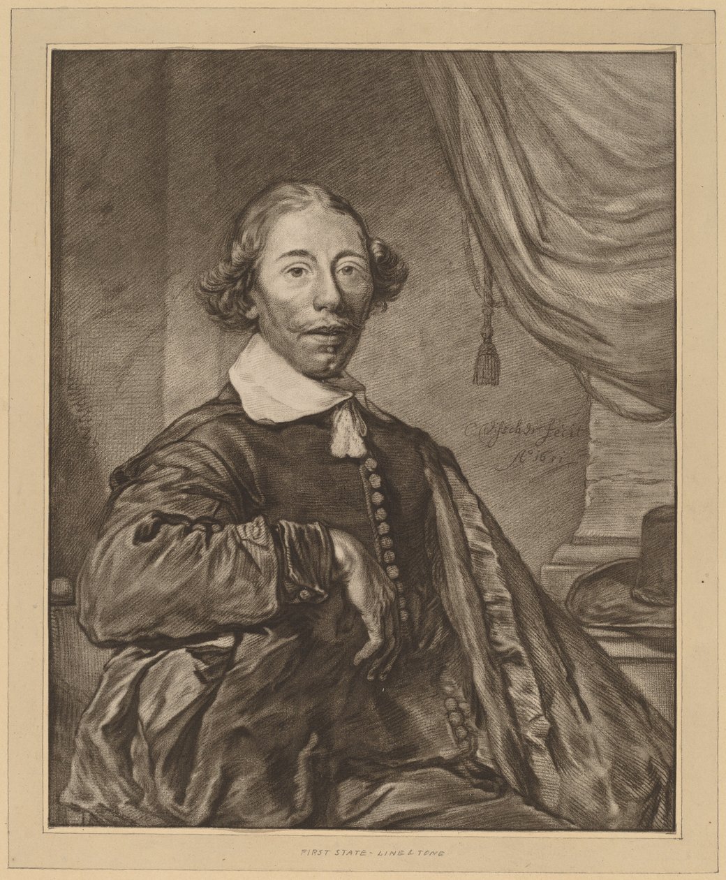 Portrett av en sittende mann, 1771. av Johannes Kornlein