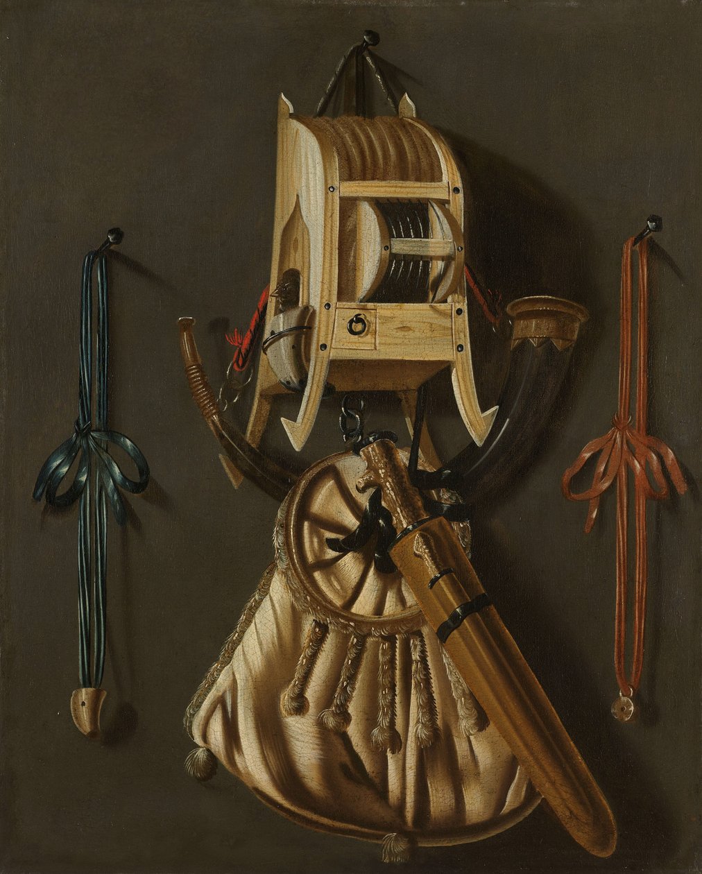 Stilleben med jaktens redskaper av Johannes Leemans