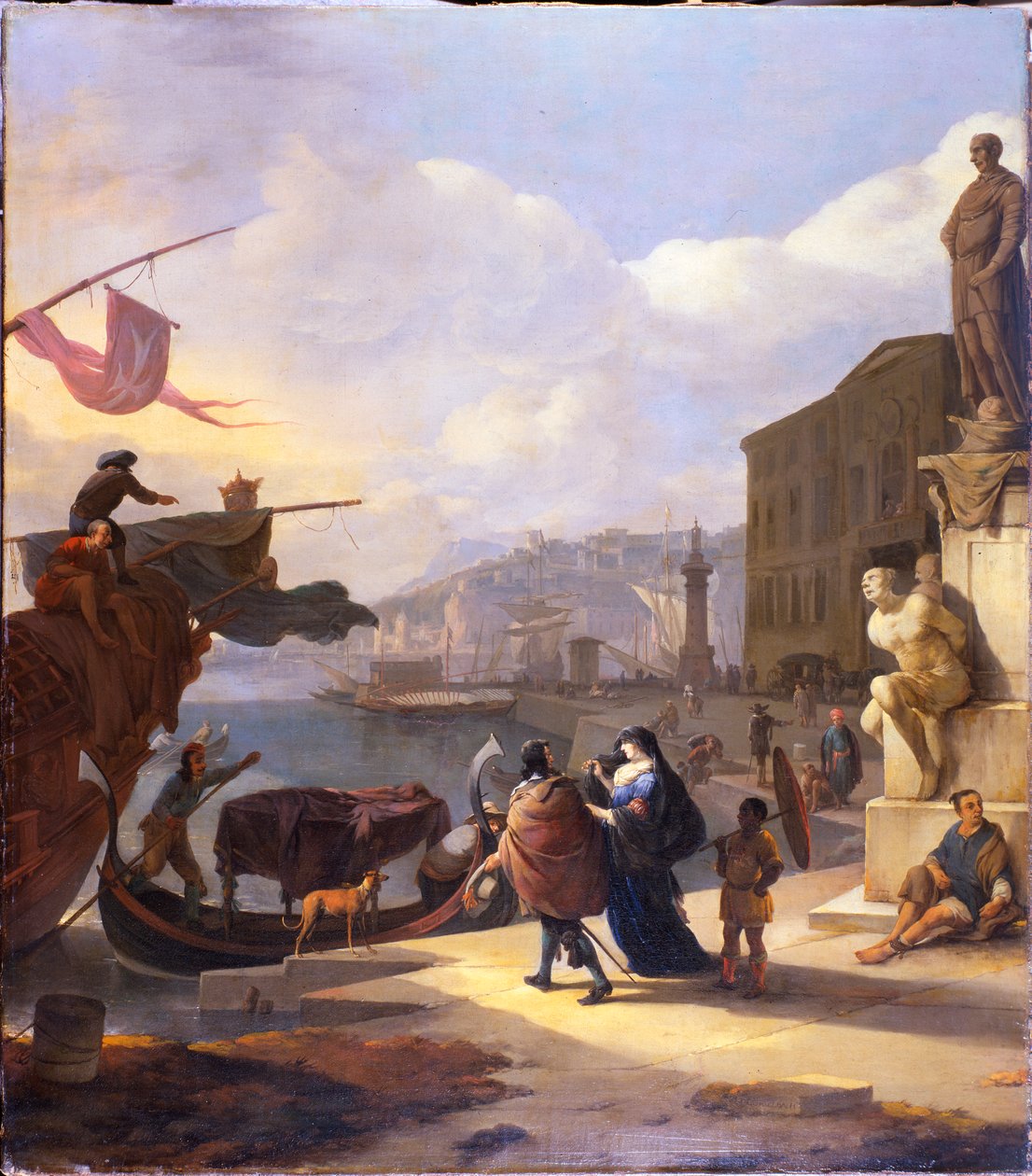 En Capriccio av en middelhavshavn av Johannes Lingelbach