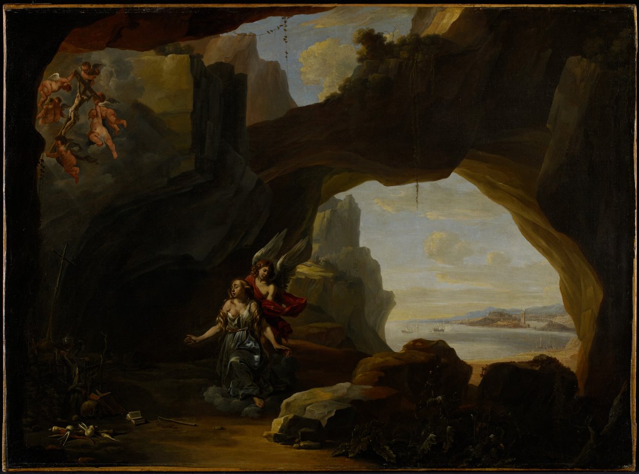 Magdalen i en hule, ca.1650 av Johannes Lingelbach