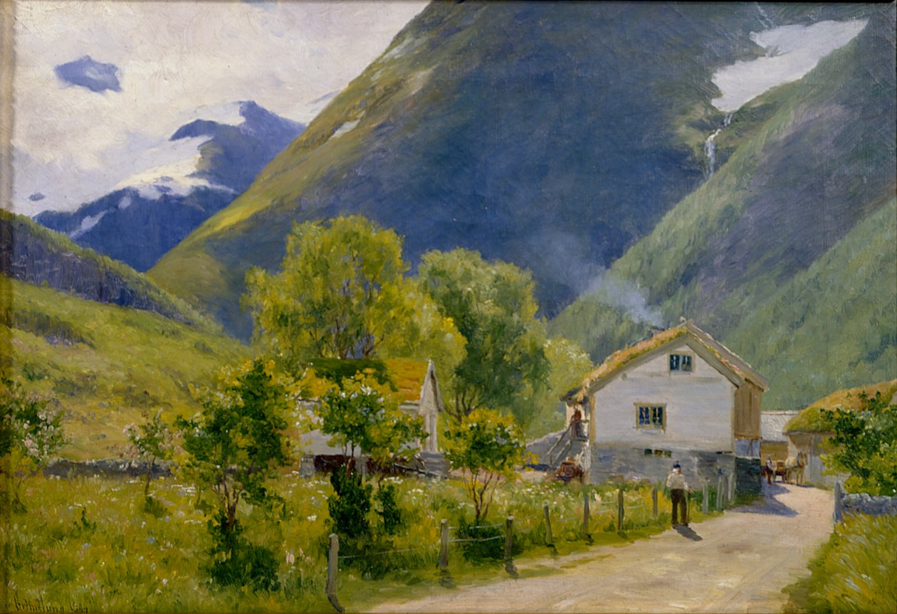 Oie, Nordangsdal (olje på lerret) av Johannes Martin Grimelund