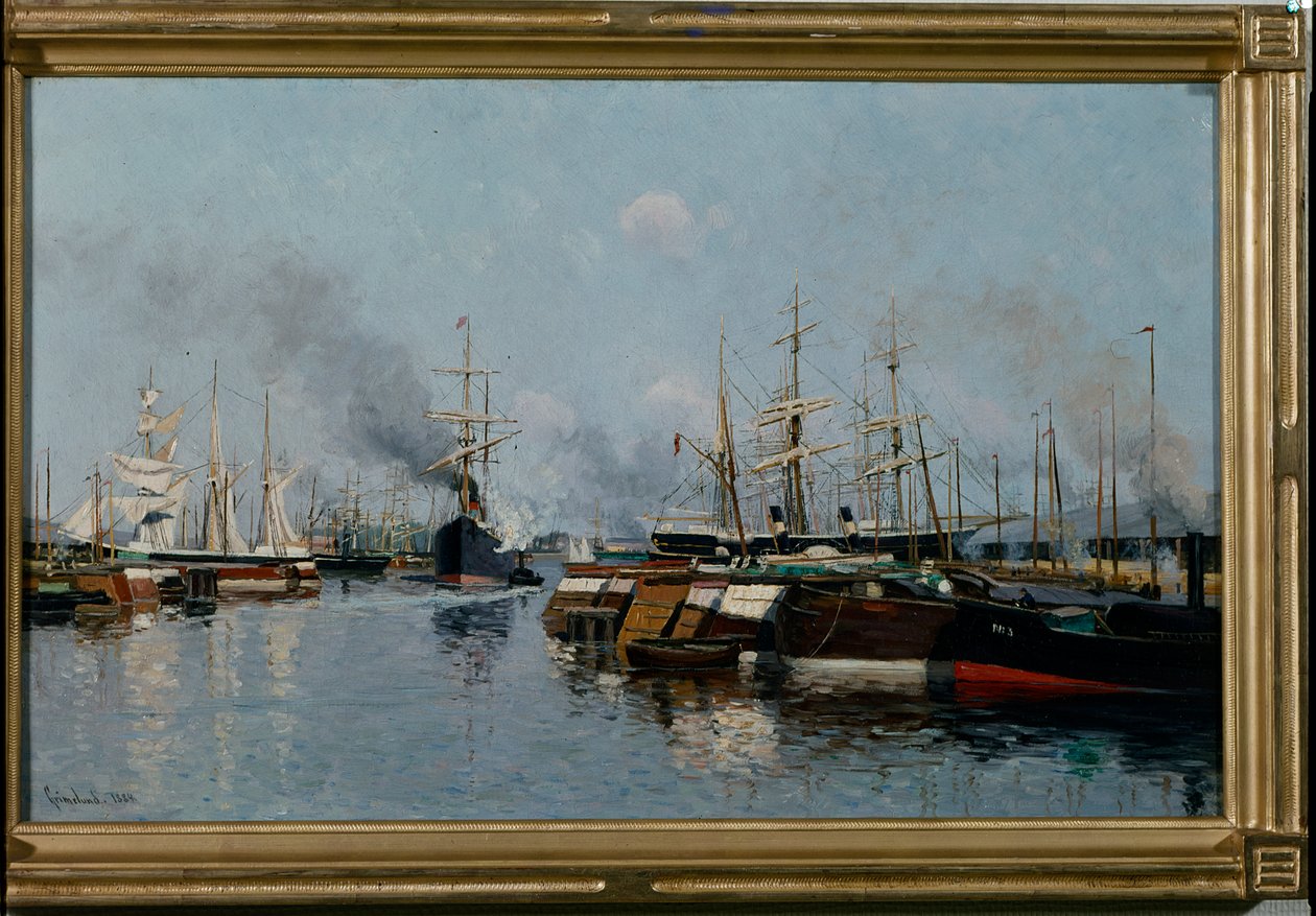 Skip i havnen av Johannes Martin Grimelund