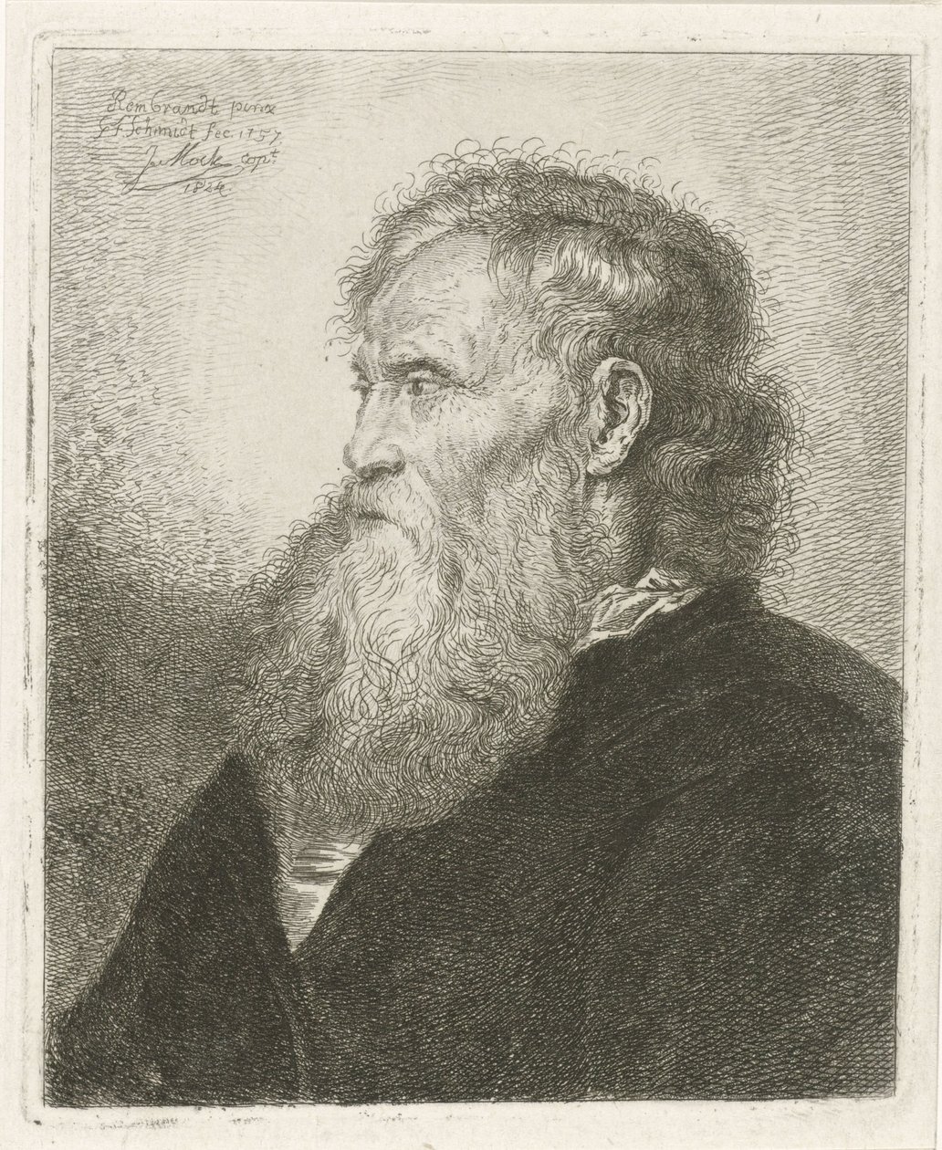 Portrett av en gammel mann med skjegg av Johannes Mock