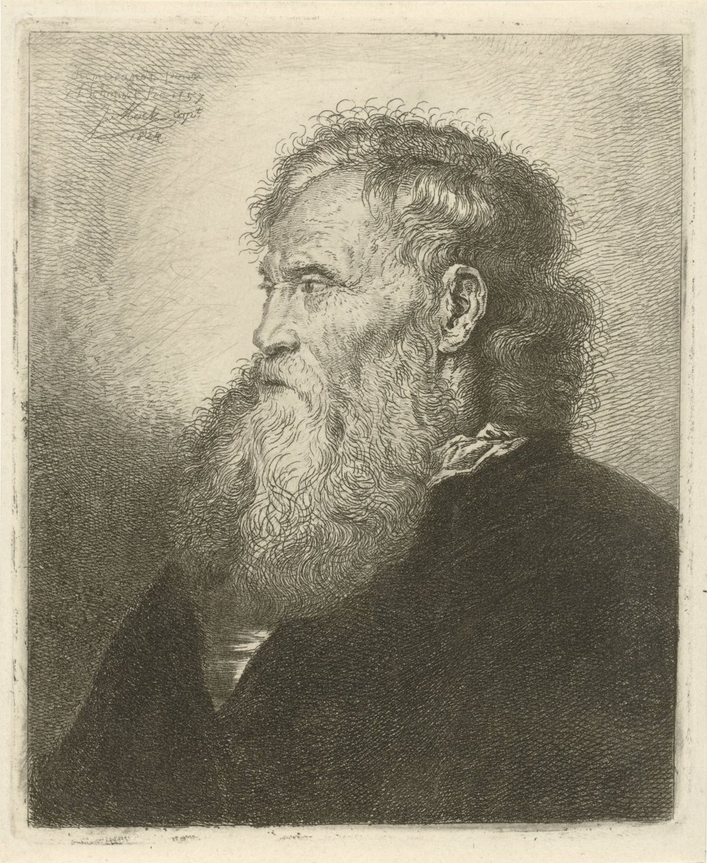Portrett av en gammel mann med skjegg av Johannes Mock