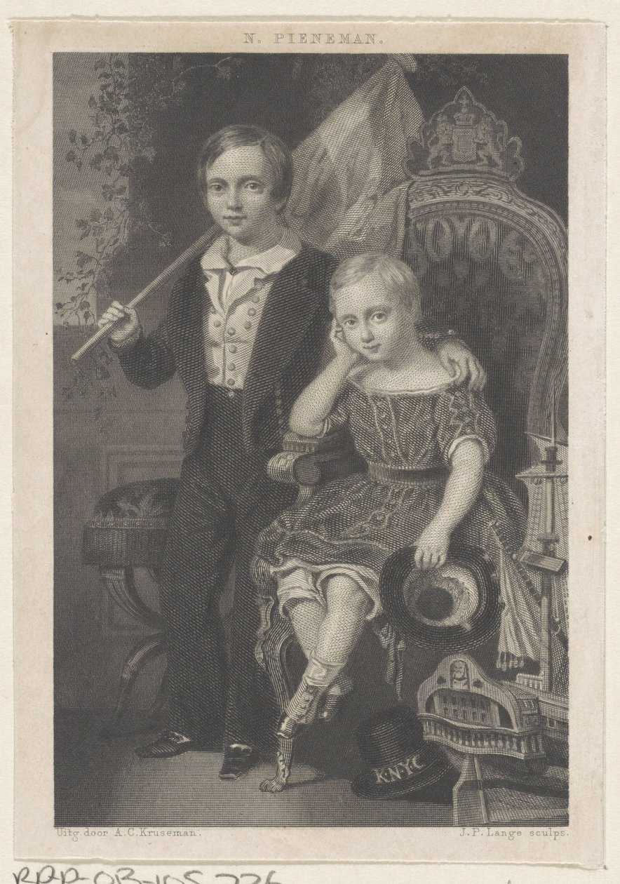 Portrett av William, Prins av Nederland, og Maurits, Prins av Nederland av Johannes Philippus Lange