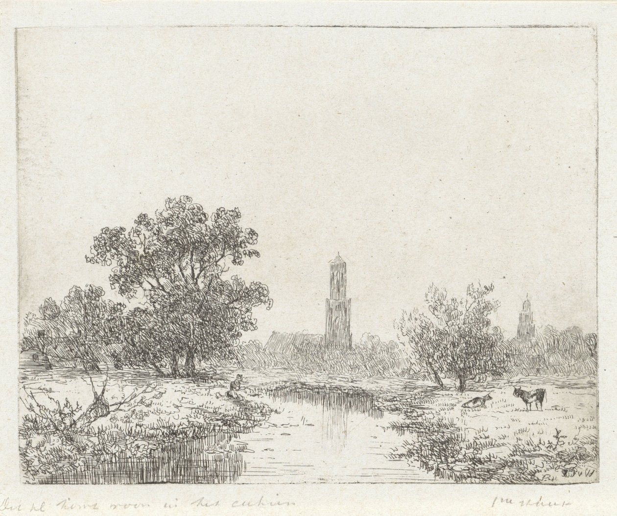 Utsikt over Utrecht(?) av Johannes Pieter van Wisselingh
