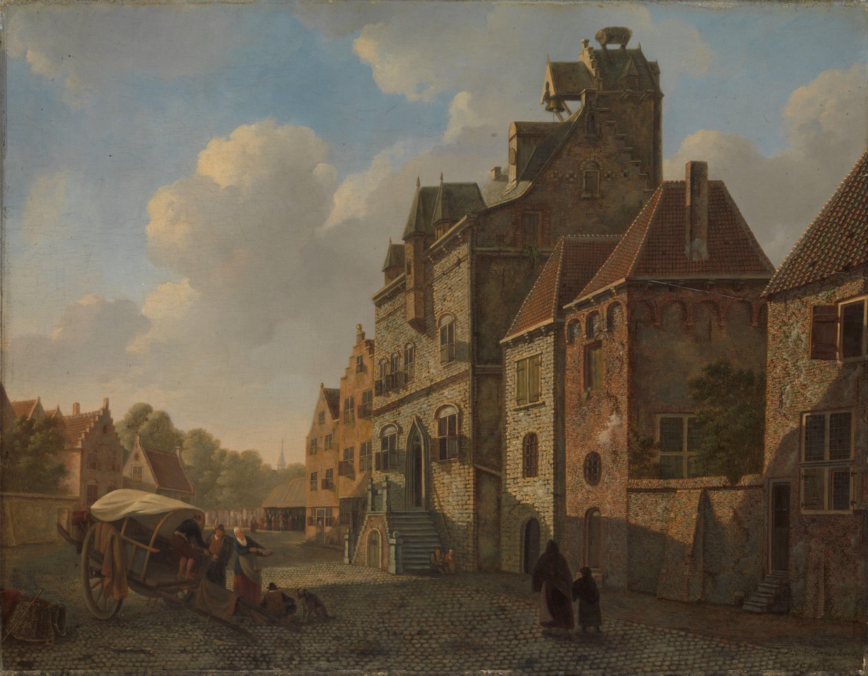 Utsikt i Dordrecht av Johannes Schoenmakers