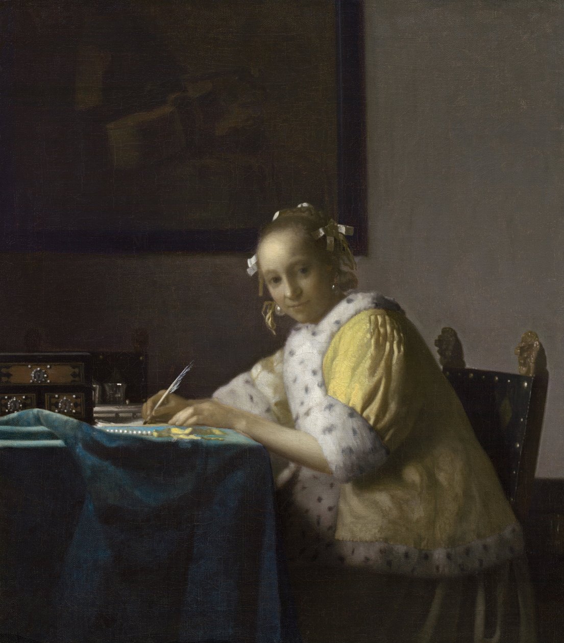En dame som skriver av Johannes Vermeer
