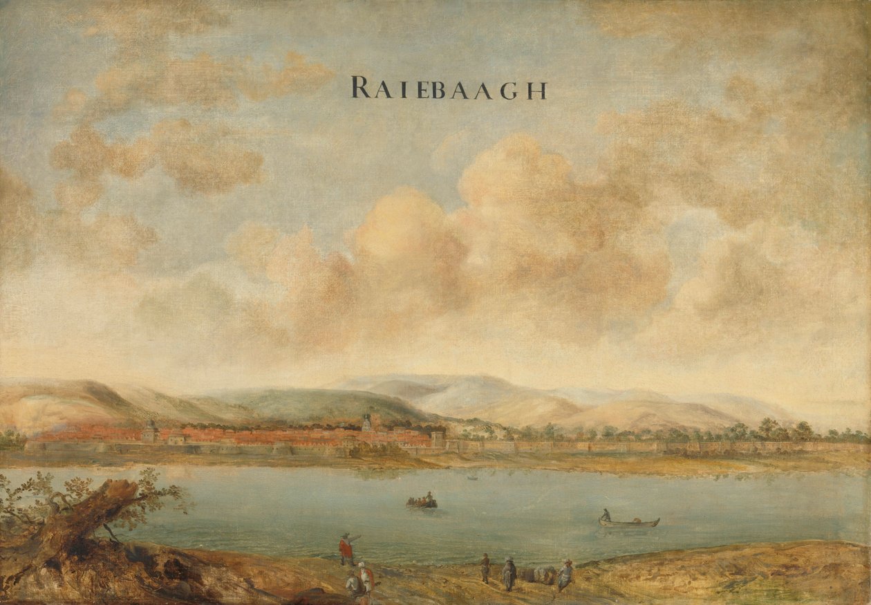 Utsikt over byen Raiebaagh i Visiapoer, India, ca. 1662-3 av Johannes Vinckeboons