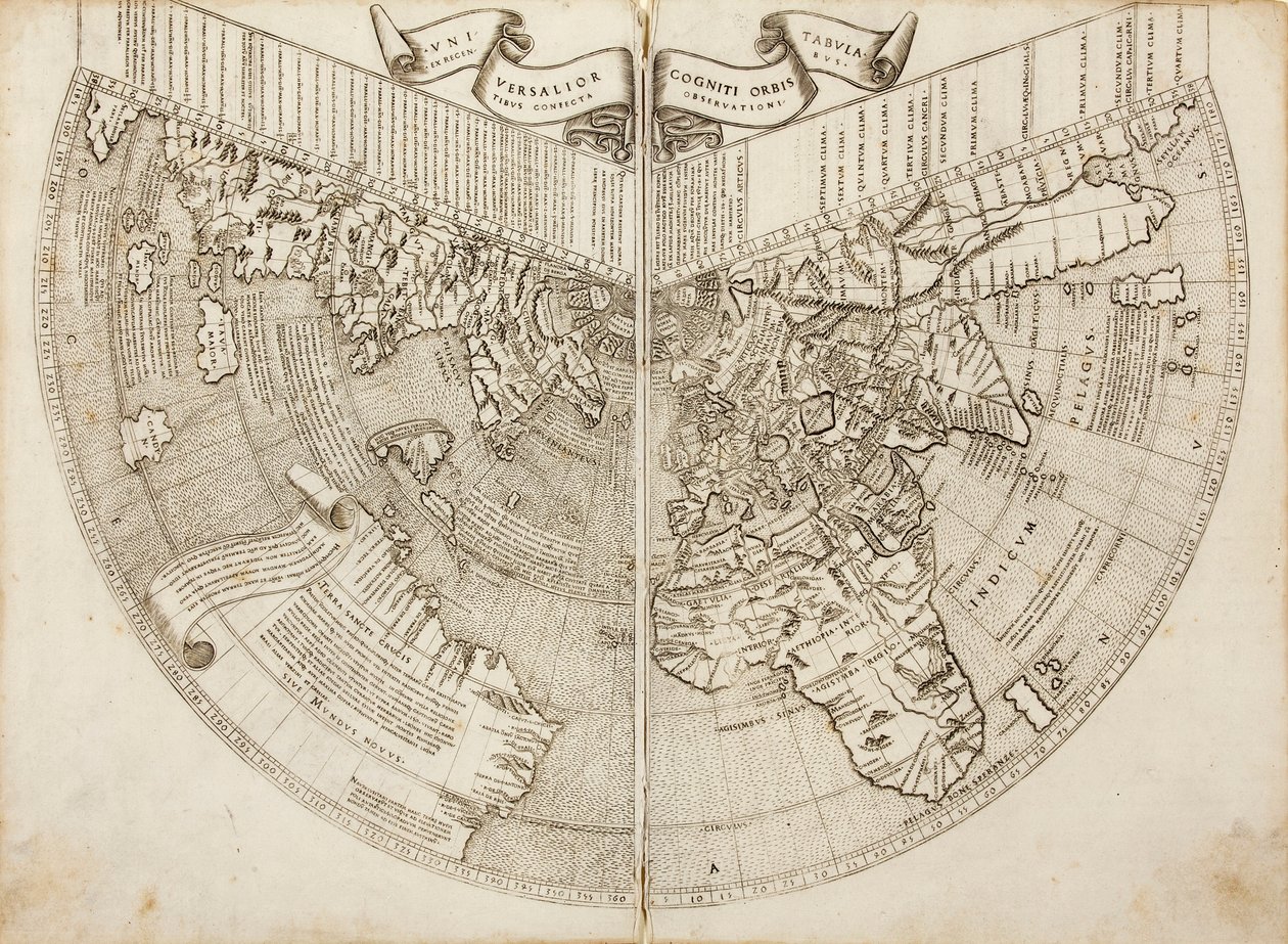 Verdenskart fra Ptolemaios#39; «Geographia» av Johannes & Vitalibus Bernardinus Venetus de Ruysch