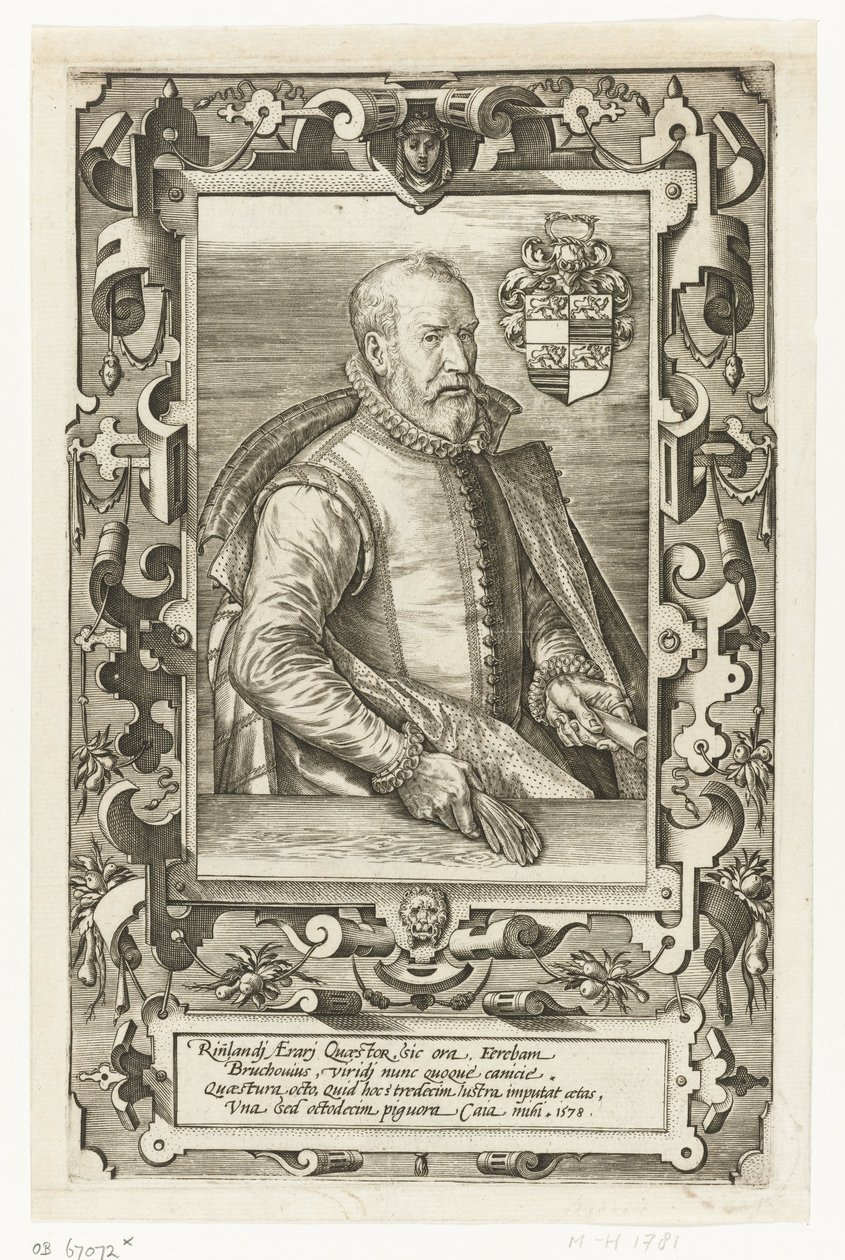 Portrett av Jan van Brouckhoven, steward av Rheinland av Johannes Wierix (attributed to)