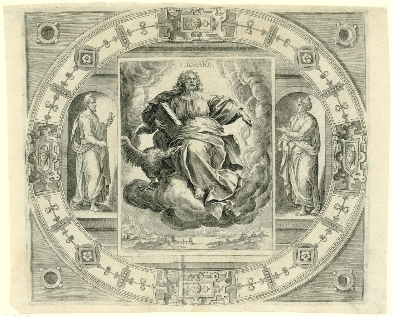Evangelisten Johannes S. Iohañis (tittel på objekt) De fire evangelistene (serietittel) av Johannes Wierix (rejected attribution)