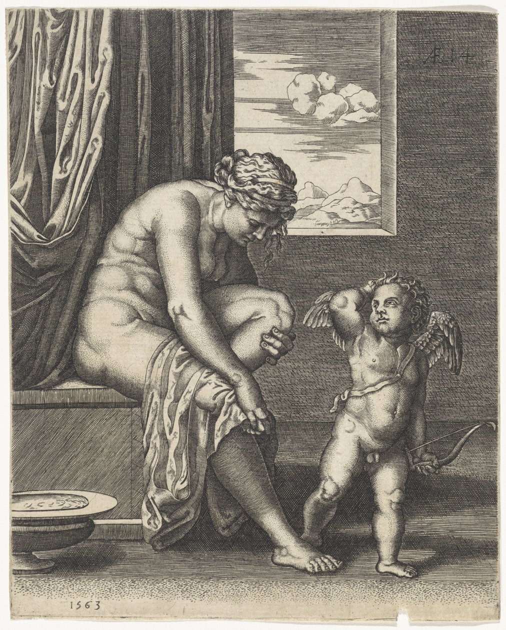 Venus etter badet av Johannes Wierix