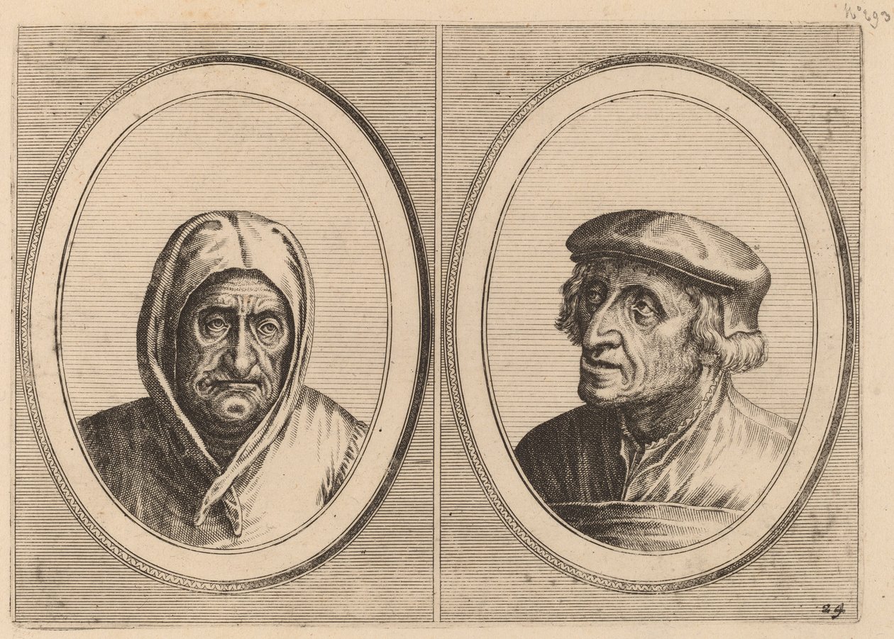 "Aecht Sonder-ziel" og "Heertje Al-te-mooy" av Johannes and Lucas van Doetechum after Pieter Bruegel the Elder