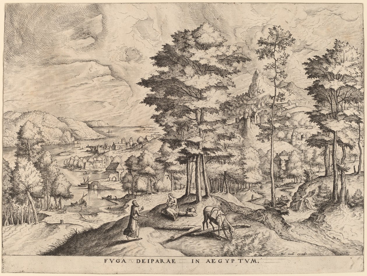 Flykten til Egypt av Johannes and Lucas van Doetechum after Pieter Bruegel the Elder