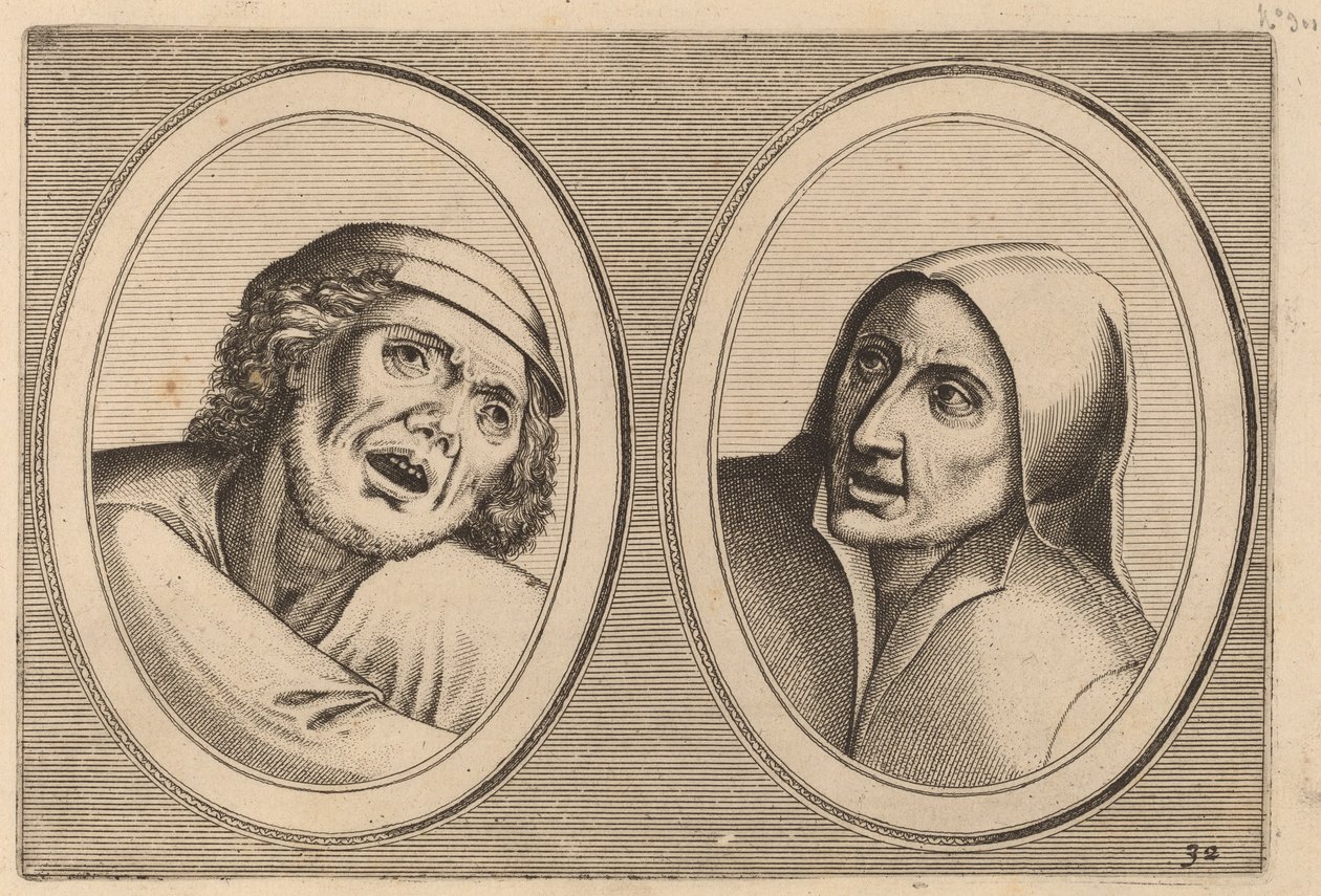 "Harme Snap-op" og "Keursje-sonder-naed" av Johannes and Lucas van Doetechum after Pieter Bruegel the Elder