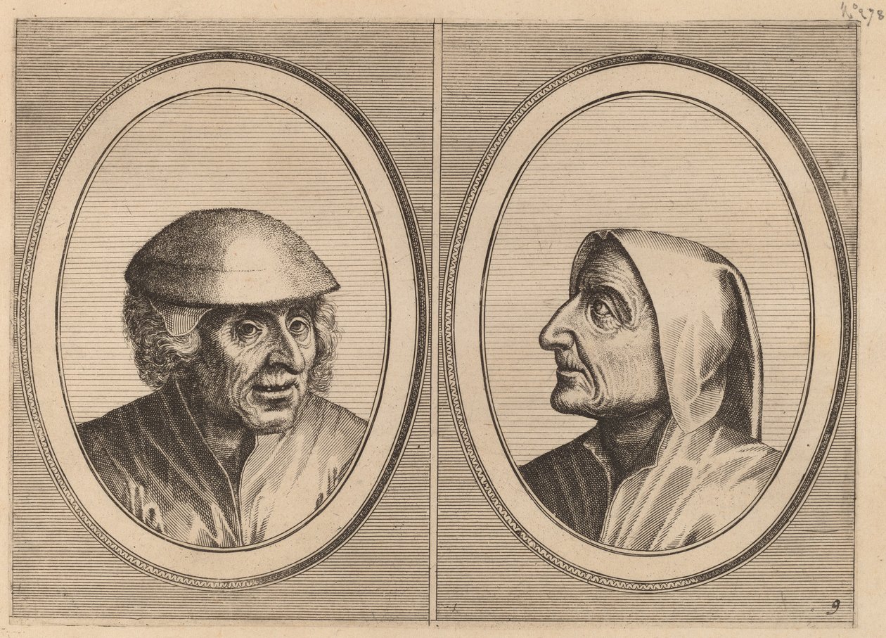 "Kees Geldt-sack" og "Kaarighe Truy" av Johannes and Lucas van Doetechum after Pieter Bruegel the Elder