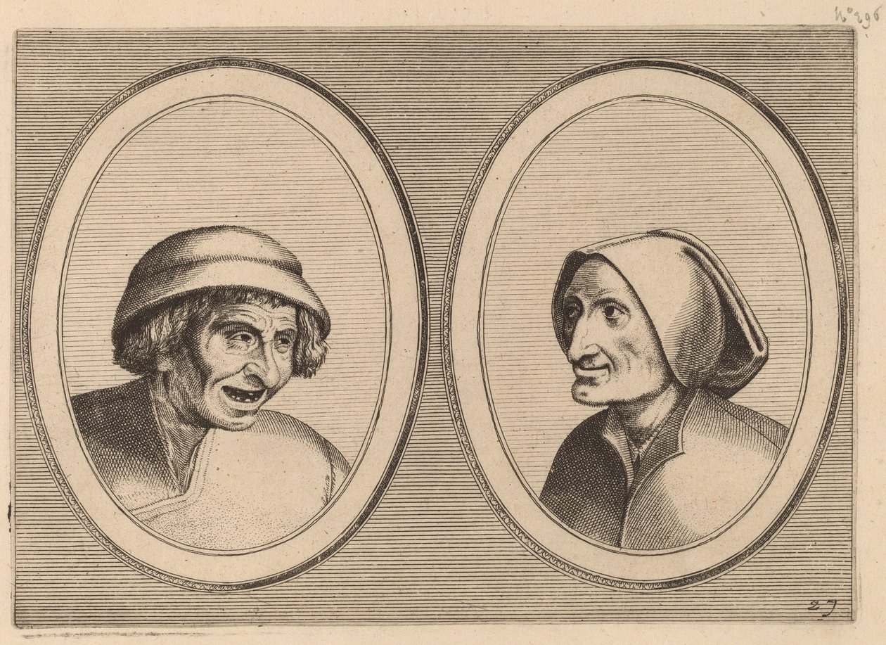 "Keesje Licht-hart" og "Verblinde Swaen" av Johannes and Lucas van Doetechum after Pieter Bruegel the Elder