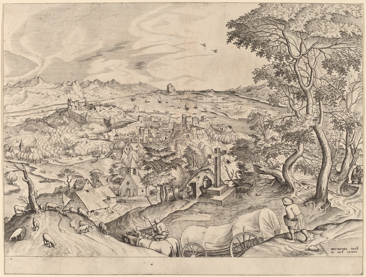 Den belgiske vognen av Johannes and Lucas van Doetechum after Pieter Bruegel the Elder