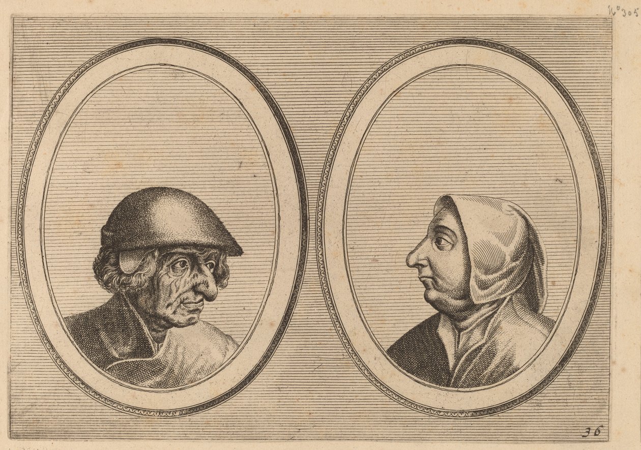 "Schonckje Wel-drocht" og "Pronckje Heel-volmaeckt" av Johannes and Lucas van Doetechum after Pieter Bruegel the Elder