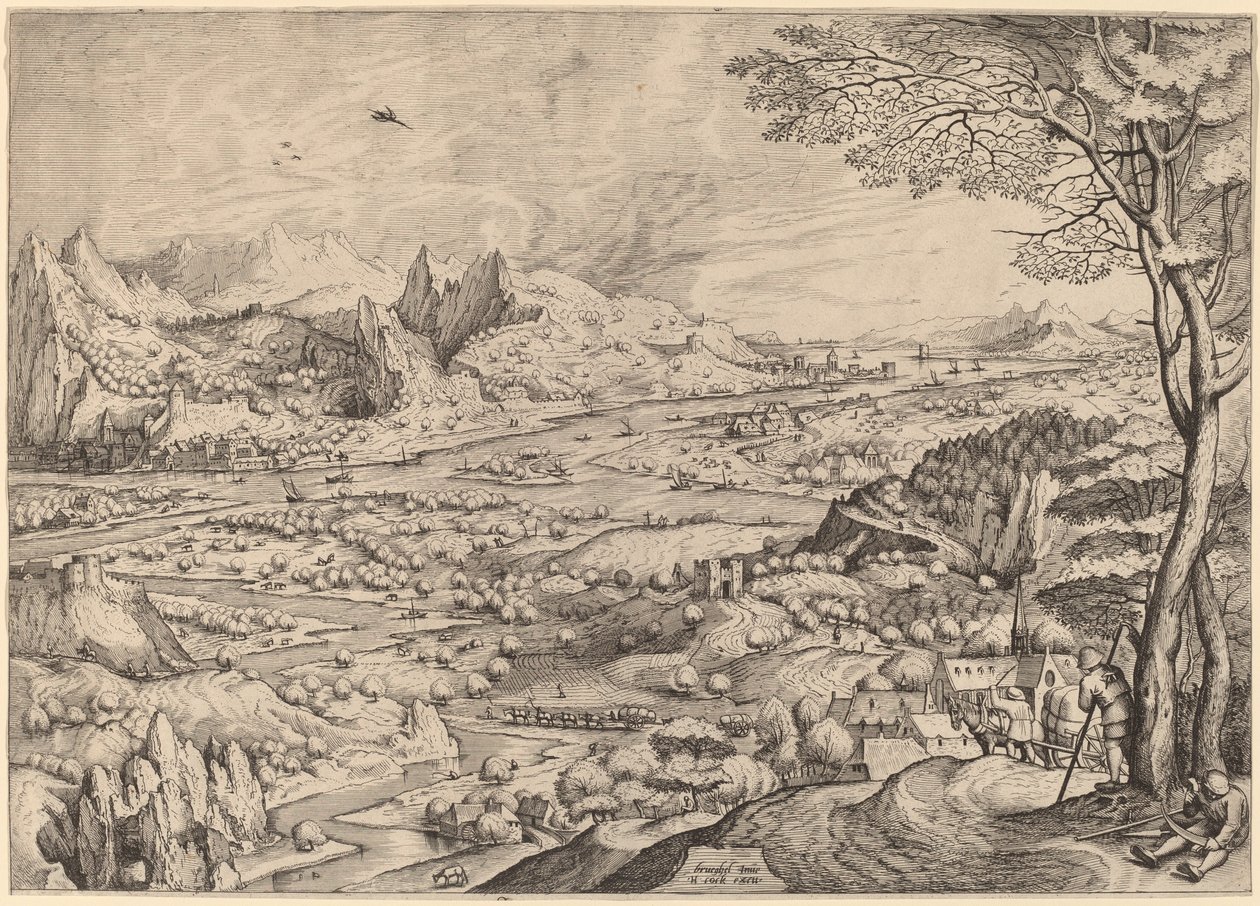 Rustikke bekymringer av Johannes and Lucas van Doetechum after Pieter Bruegel the Elder