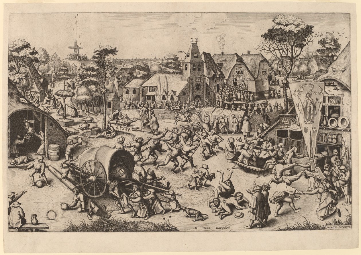 Festivalen i Saint George av Johannes and Lucas van Doetechum after Pieter Bruegel the Elder