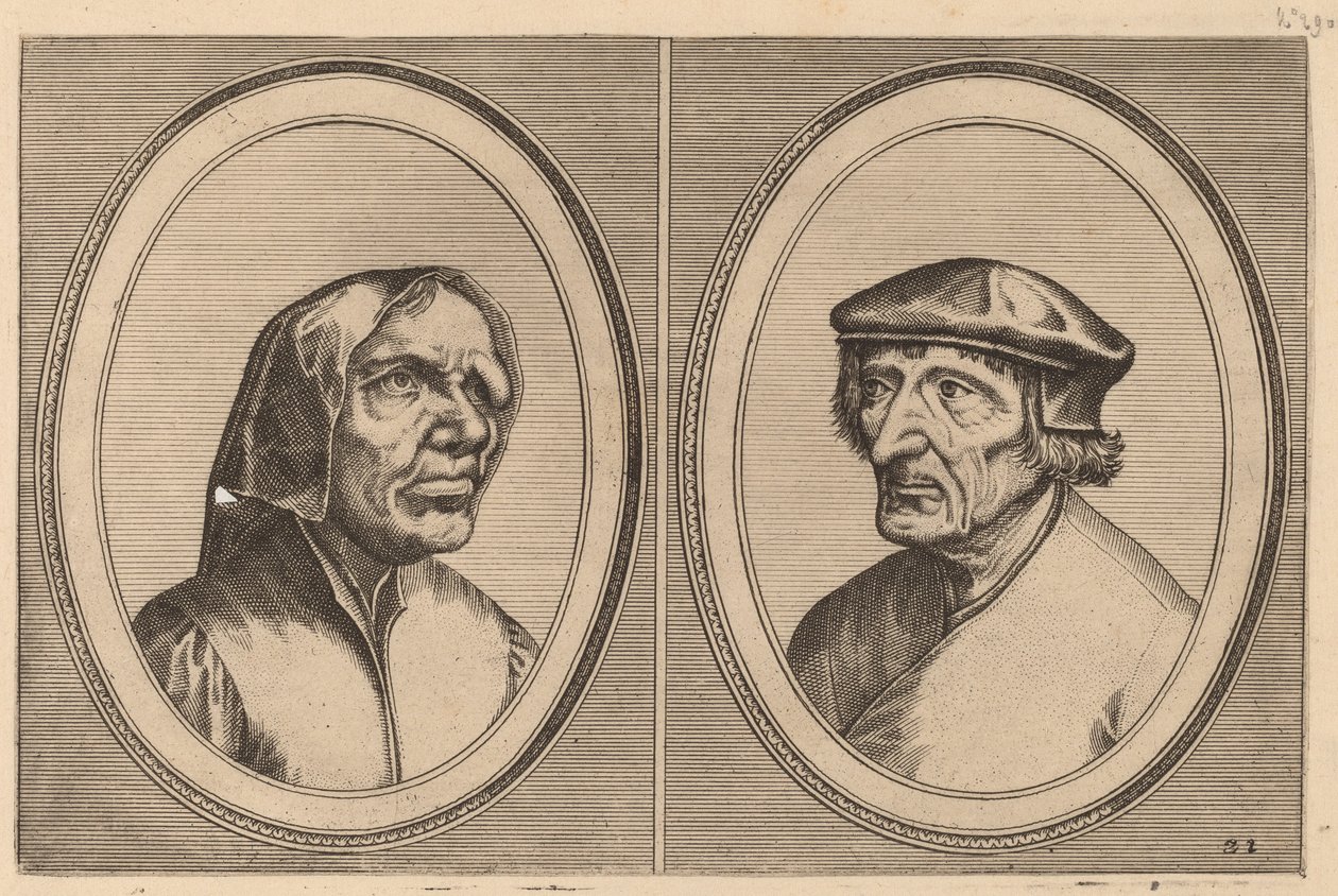 "Trijn Bulle-back" og "Voorsichtighe Penne" av Johannes and Lucas van Doetechum after Pieter Bruegel the Elder