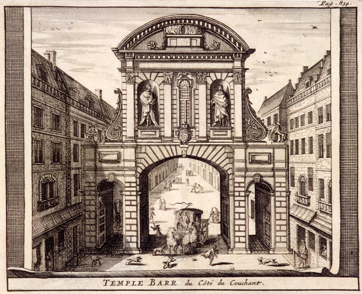 Temple Bar, London, c1700 av Johannes de Ram