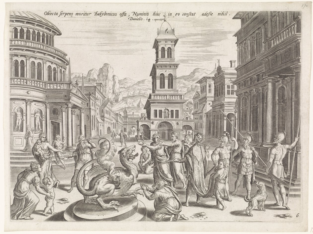 Daniel og dragen History of Daniel (serietittel) Theatrum biblicum (...) (serietittel) av Johannes of Lucas van Doetechum