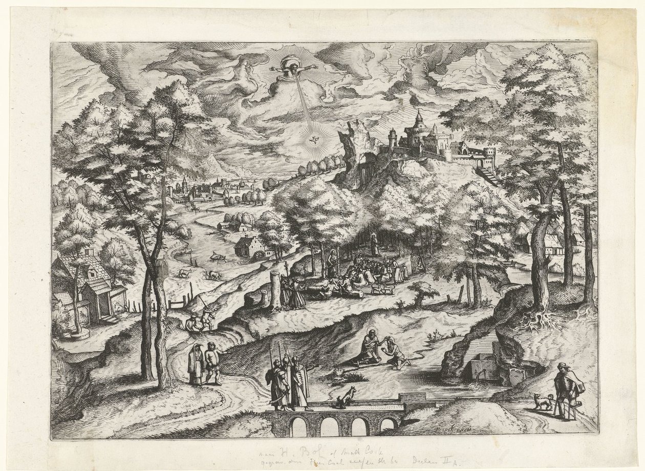 Landskap med Kristi dåp Landskap med kristne historier (serietittel) av Johannes of Lucas van Doetechum