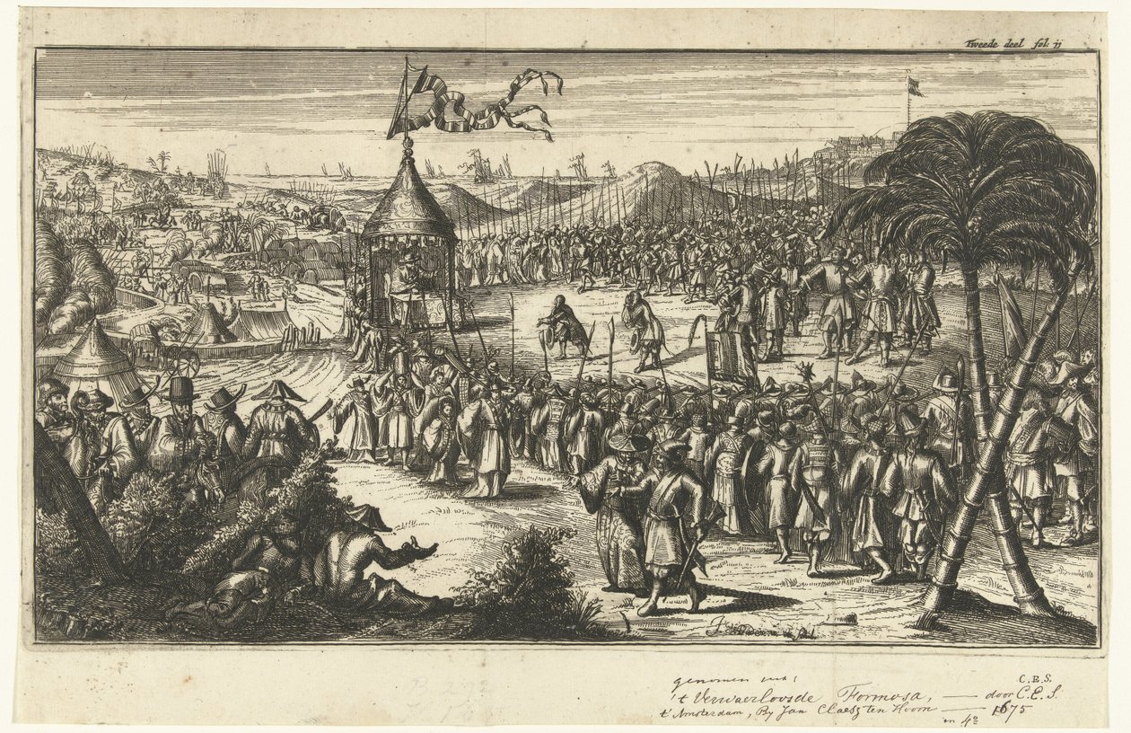 Nederlandske representanter dukker opp foran Koxinga av Johannes van Baden