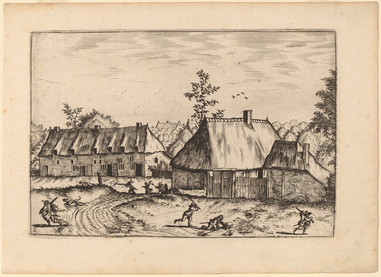 Gård og husrekke av Johannes van Doetechum, the Elder and Lucas