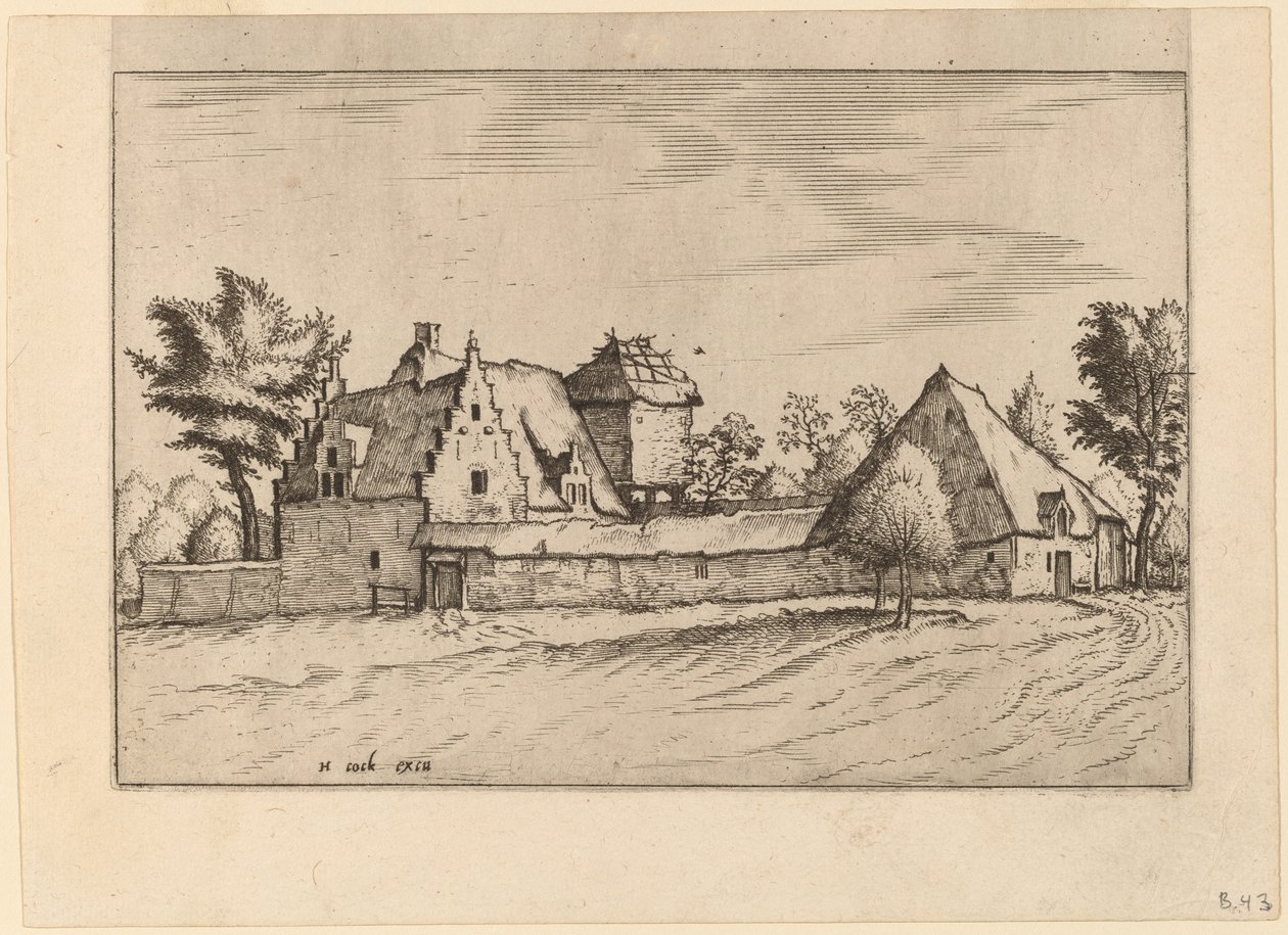 Gårder i en domstol av Johannes van Doetechum, the Elder and Lucas