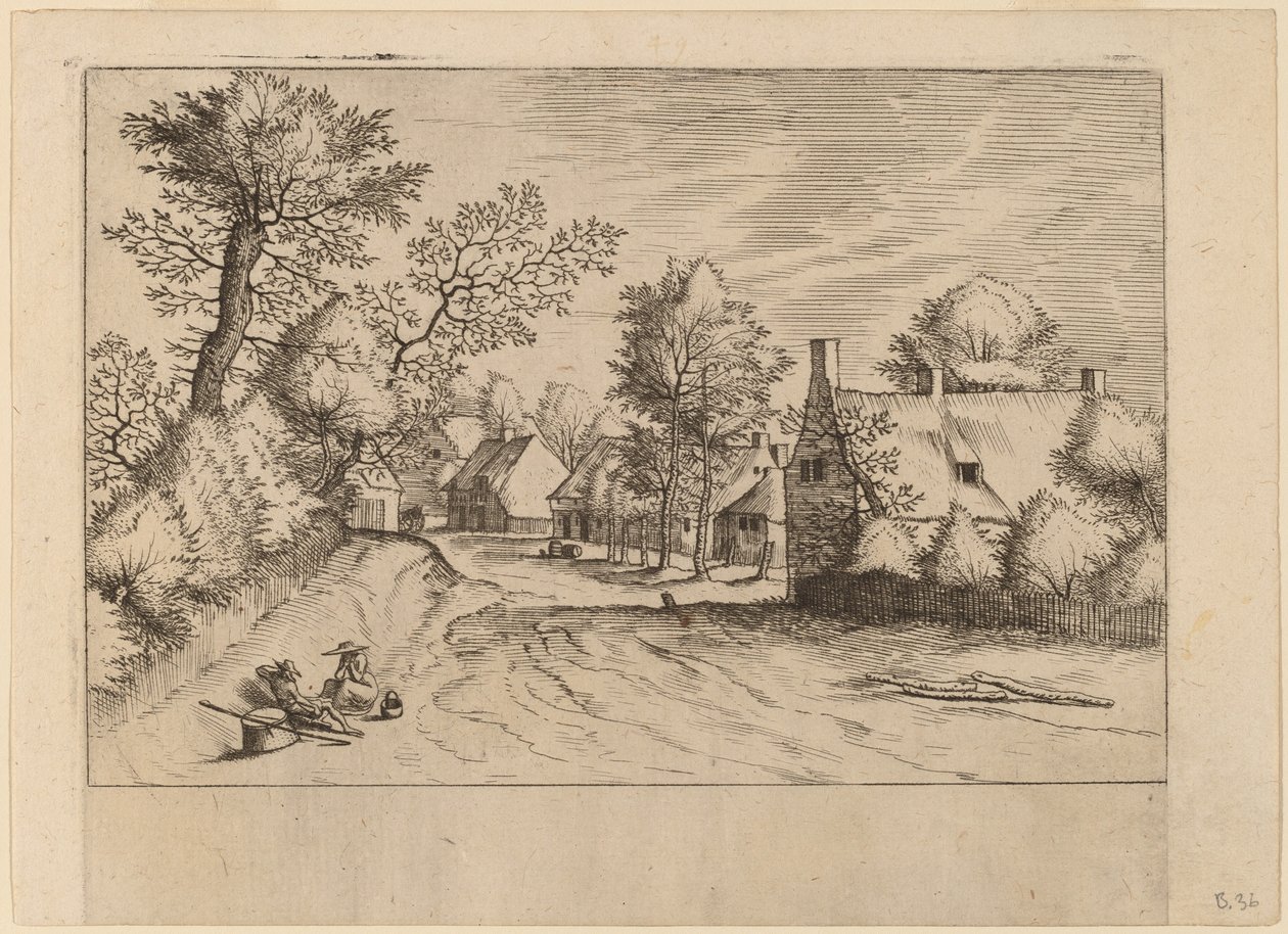 Landsbyveien av Johannes van Doetechum, the Elder and Lucas