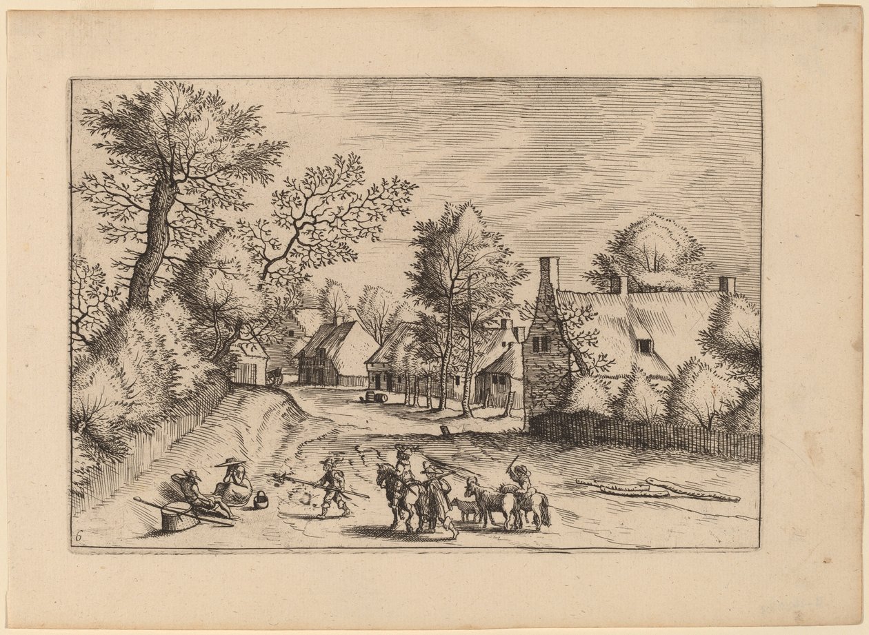 Landsbyveien av Johannes van Doetechum, the Elder and Lucas