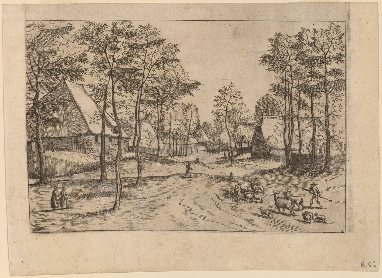 Landsbygate av Johannes van Doetechum, the Elder and Lucas