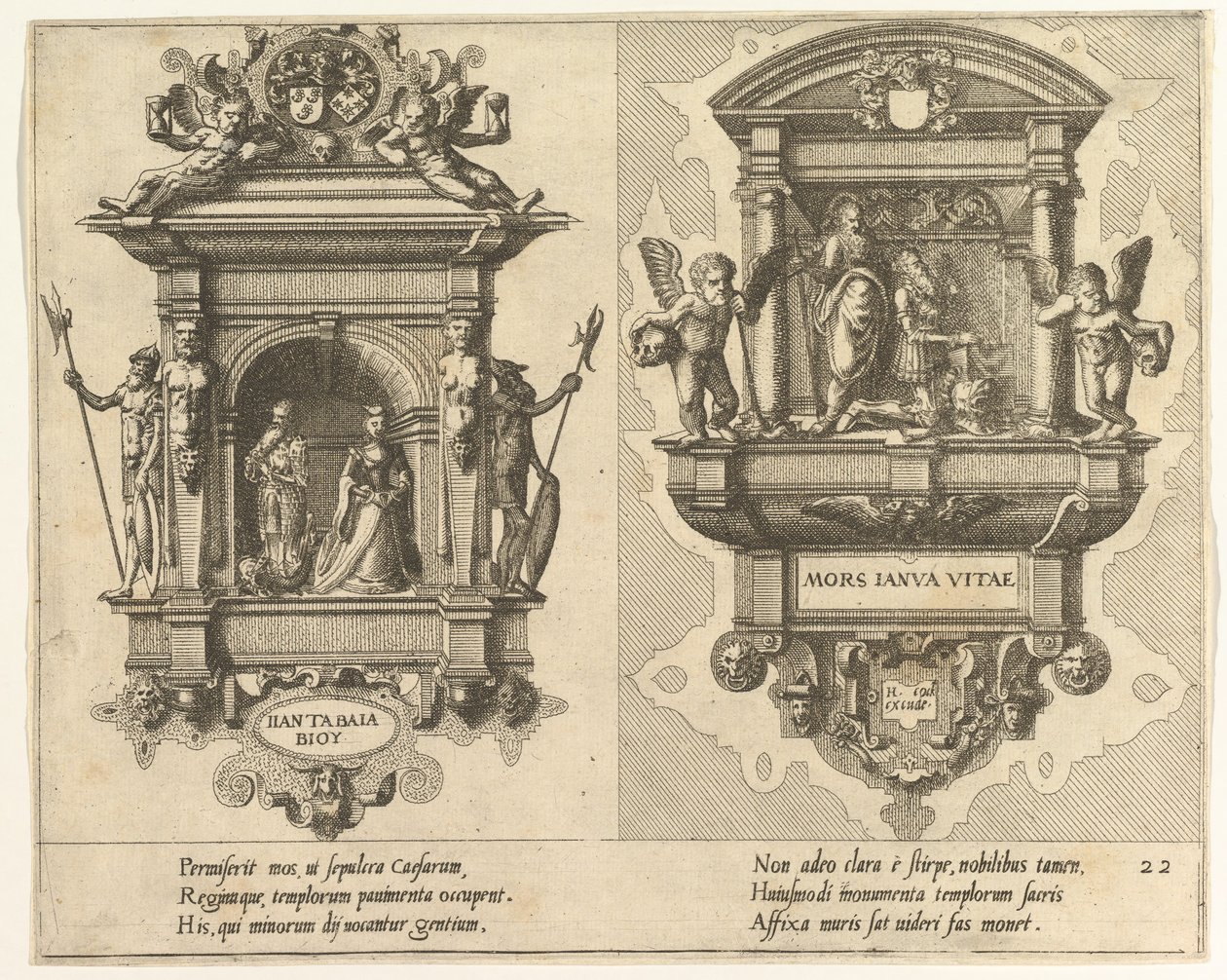 Cœnotaphiorum 22, 1563. Skapere: Johannes van Doetecum I, Lucas van Doetecum. av Johannes and Lucas van Doetecum