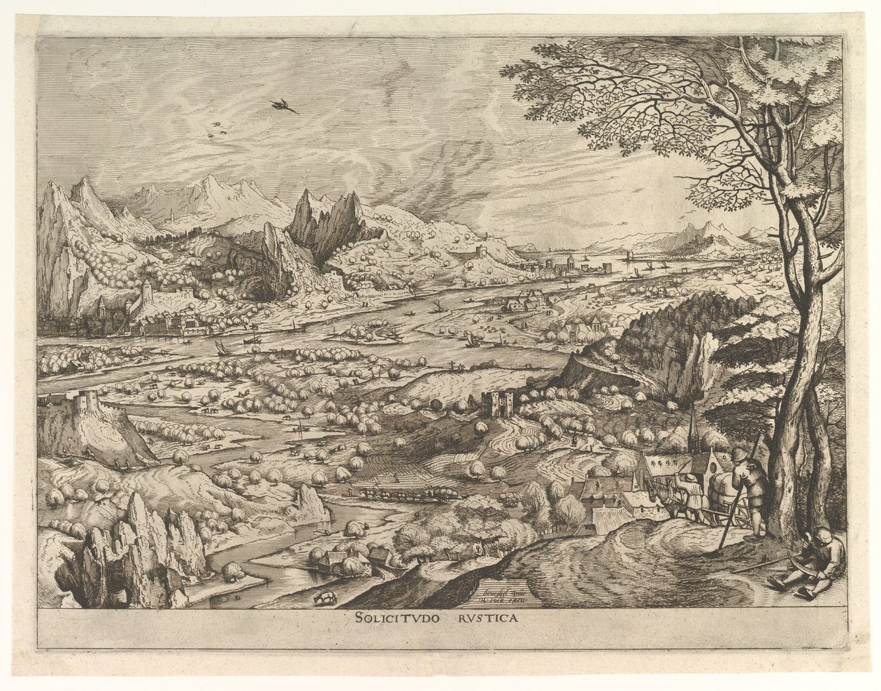 Rustic Solicitude Solicitudo rustica fra The Large Landscapes, ca. 1555-56. av Johannes van Doetecum I