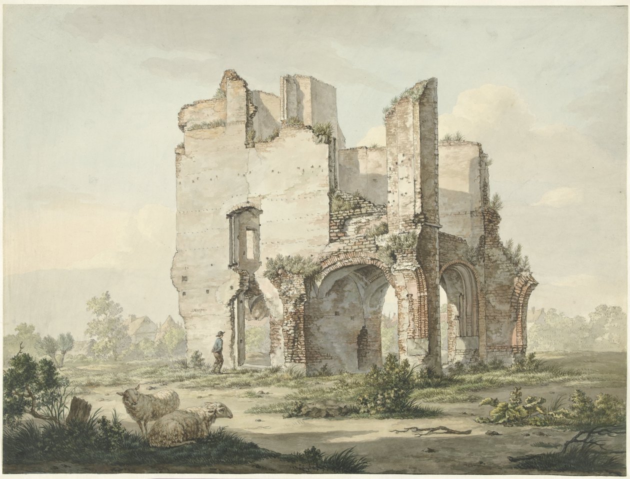 Ruinene av klosteret Rijnsburg av Johannes van Lexmond