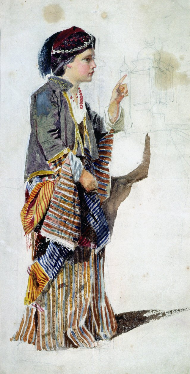 Figur av en jente i tyrkisk drakt, 1800-tallet av John Absolon