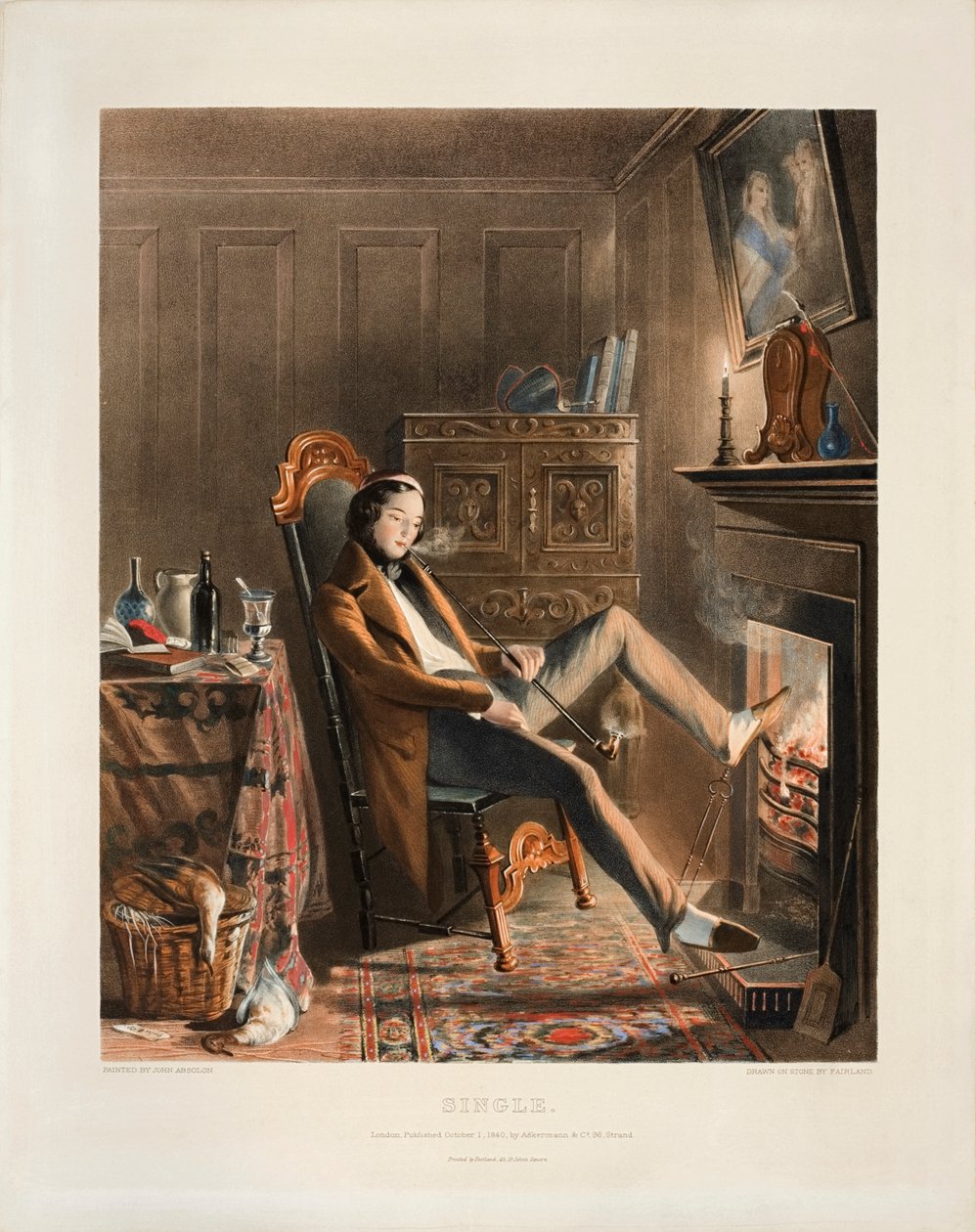 Single, litho av Thomas Fairland (1804-52), utgitt av Ackermann og Co., 1840 av John Absolon