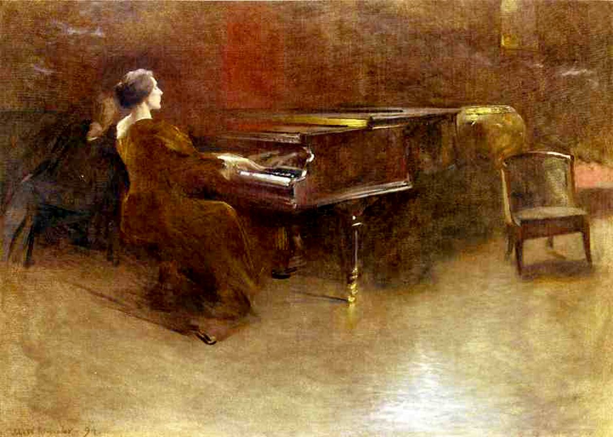På pianoet, 1894 av John Alexander