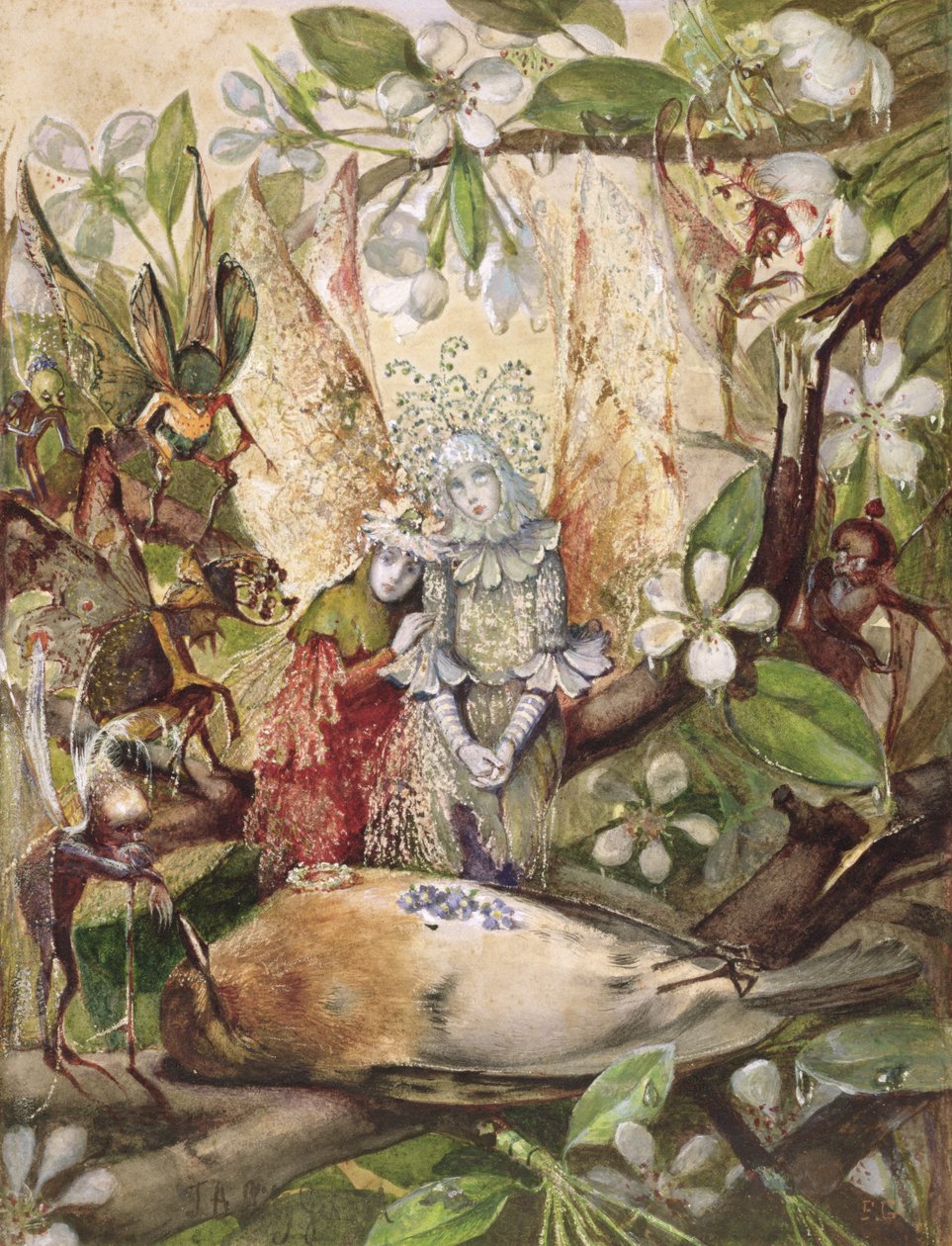 Cock Robins død av John Anster Fitzgerald