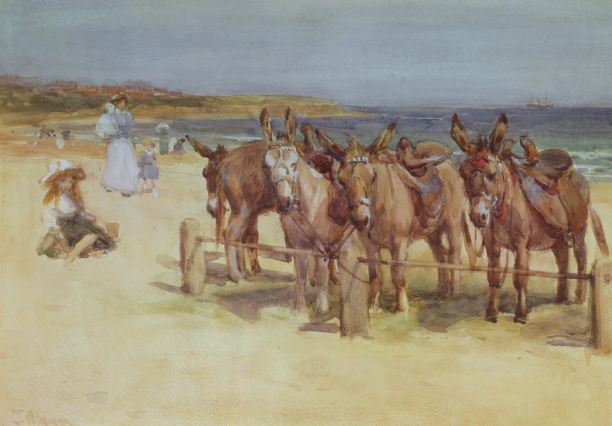 The Longsands, Tynemouth, Northumberland (wc og kroppsfarge på papir) av John Atkinson