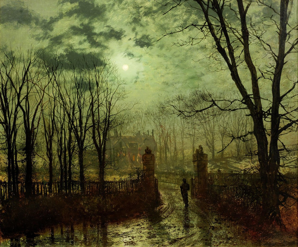På The Park Gaten av John Atkinson Grimshaw