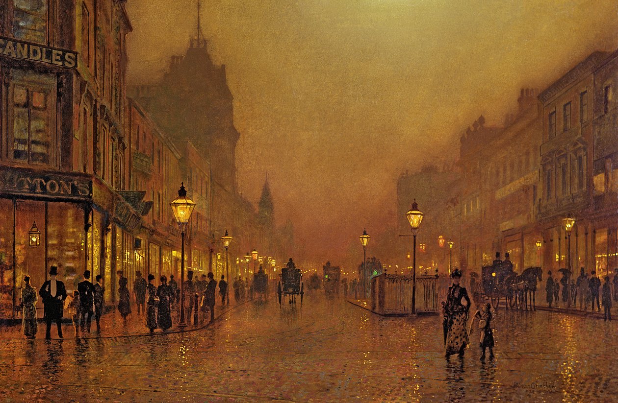 En gate om natten av John Atkinson Grimshaw
