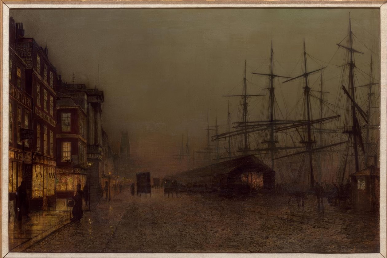 Glasgow, Clydeside / maleri av J.A. Grimshaw, 1887 av John Atkinson Grimshaw