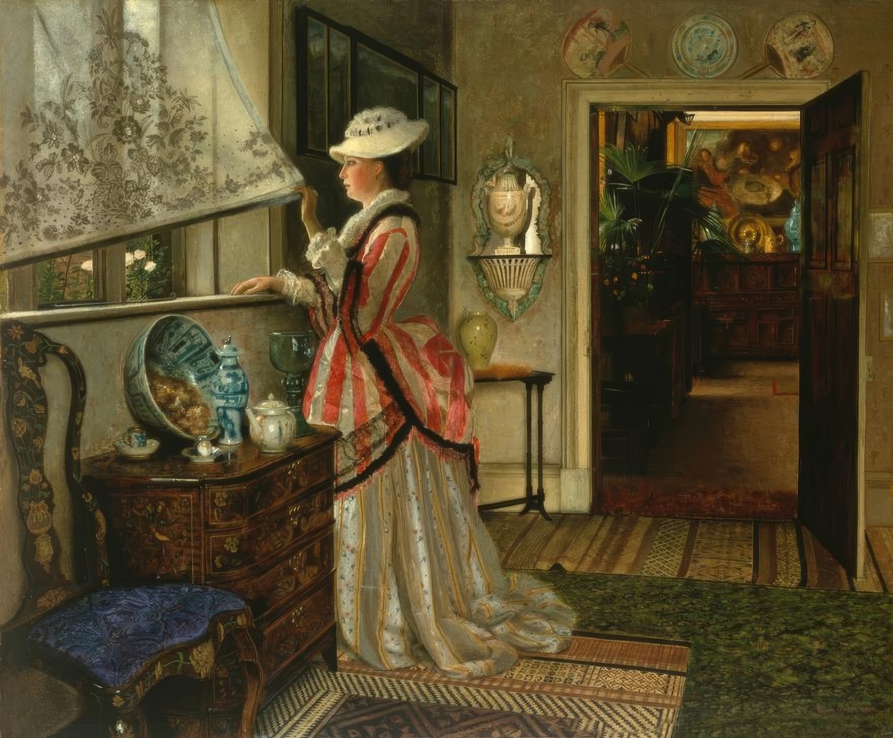 J.A.Grimshaw, Sommer / Gemälde, 1875 av John Atkinson Grimshaw