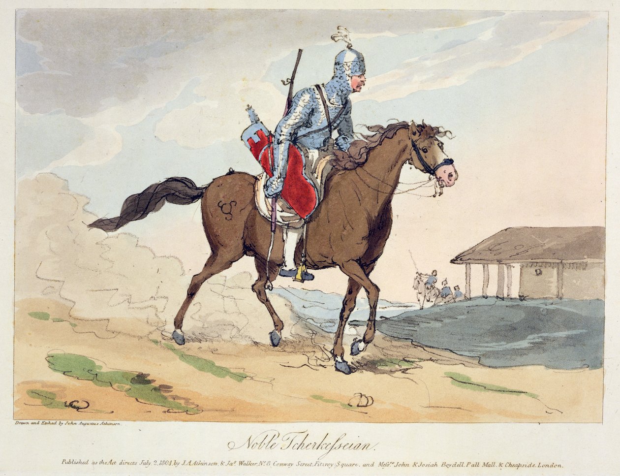 A Noble Tcherkesse, etset av kunstneren, utgitt 1804 av John Augustus Atkinson
