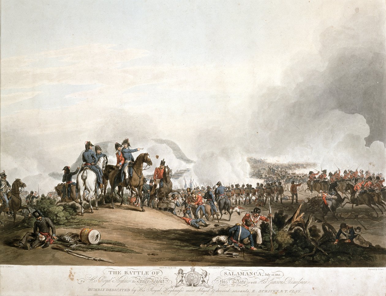 Slaget ved Salamanca 22. juli 1812, gravert av G. Lewis, publisert 1813 (akvatint) av John Augustus Atkinson